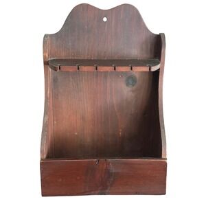 Vintage Wooden Spoon holder with shelf
